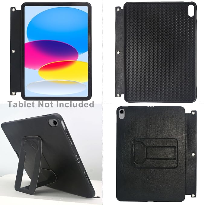 Tablet Organizer Portfolio Case with 3-Ring Binder, Binder Padfolio File Folder with Removable Tablet Holder, Compatible with iPad (A16) 11th Gen 2025 / iPad 10th Gen 2022 (Brown)
