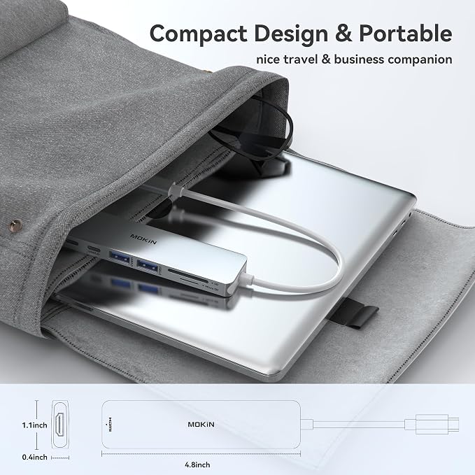 USB C Hub HDMI Adapter for MacBook Pro/Air, MOKiN 7 in 1 USB C Dongle with HDMI