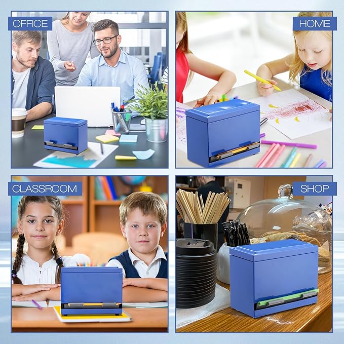 201 Pcs Stainless Steel Pencil Dispenser Kit for Classroom Metal Straw Dispenser with 200 HB Pencils Back to School Supplies Pen Holder for Classroom Desk Teacher Must Haves Office(Blue)