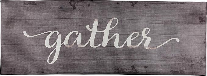 J&V TEXTILES Kitchen Mat Cushioned Anti Fatigue Floor Mat,19.6"x55", Thick Non Slip Waterproof Kitchen Rugs and Mats, Standing Mat for Kitchen,Floor,Home,Office,Desk,Sink,Laundry (Gather)