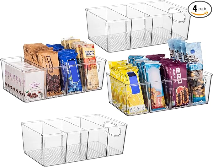 ClearSpace Pantry Organizers and Storage, Cabinet & Kitchen Organizer and Storage - Fridge Organizer, Drawer Organizer and Snack Organizer - Refrigerator and Cupboard Shelf Organizer
