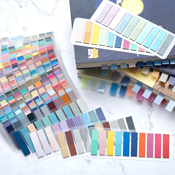 ReliThick 8000 Pcs Annotation tabs Sticky Tabs for Books Transparent Sticky Notes 40 Color Writable Page Markers Book Flags Strip for Annotating Reading Supplies Bookish Gift
