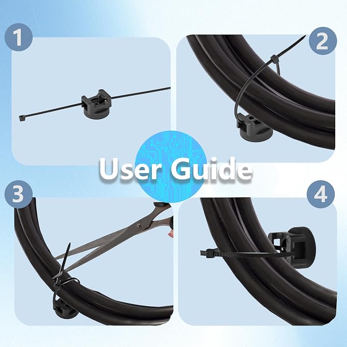 Magnetic zip tie mount 6 Pcs Magnet bases and 100 Pcs Zip ties Multipurpose cable holder magnetic wire holder for Cable Managemen