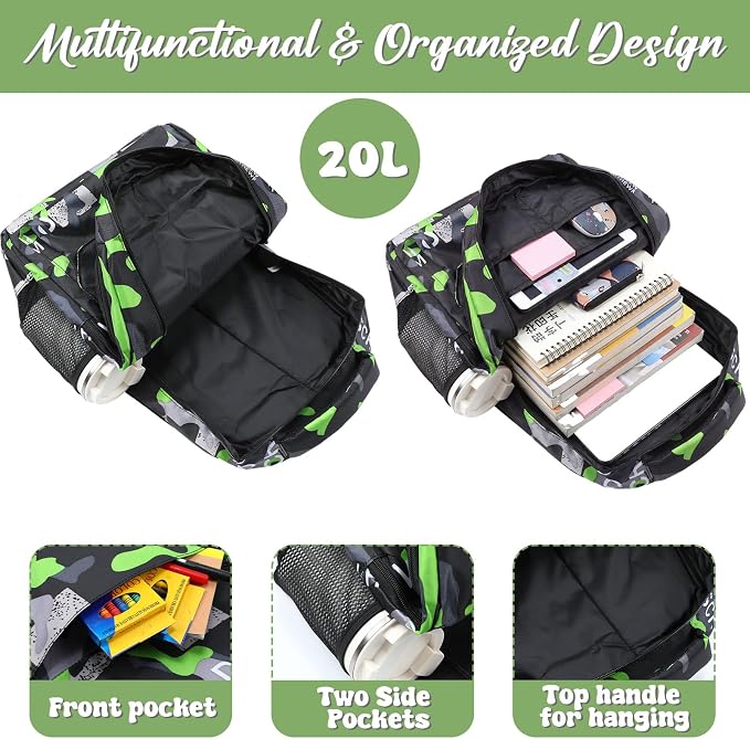 Maitys 6 Pack 17'' Bulk Backpacks with Supplies Kit, Bookbags for Donation Charities (Printed Color,Graffiti)