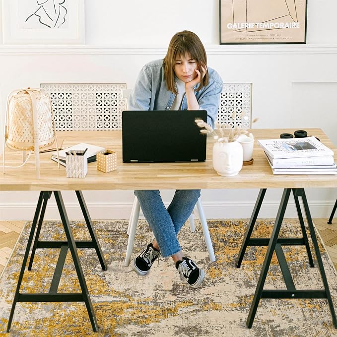 Office Chair Mat for Hardwood Floor, 60"x45" Easy Glide Computer Chair Mat Protector for Rolling Chair Under Desk Rug Nonslip Backing, Machine Wash