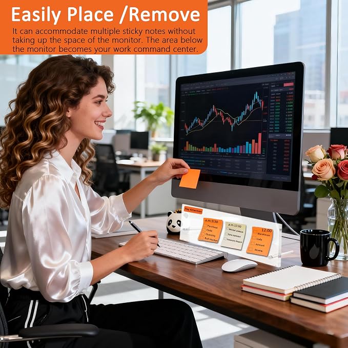 Clear Acrylic Monitor Memo Board，Office Desk Accessories for Under Monitor，Suitable for Offices, Schools, and desks