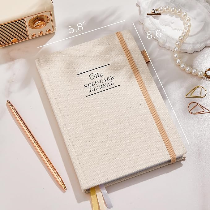5 MINUTES A DAY Self-Care Journal, Wellness & Daily Reflection Notebook – Mental Health & Anxiety Guided Journal for Women – Self Care Planner, ADHD Planner with Mood Tracker – (Beige)