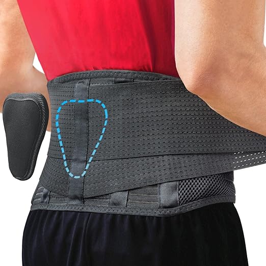 Sparthos Back Brace for Women & Men, Sciatica, Lower Back Pain - Black-XS
