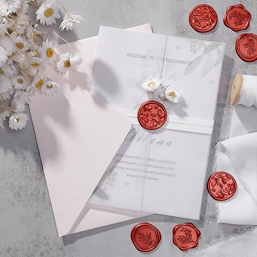 UNIQOOO Wax Seal Stickers - (3 Designs in 1 Pack) Wedding Invitation Envelope Seal Stickers, 60 Pcs Self-Adhesive Stickers, Perfect for Invitation, Christmas, Gift Wrapping