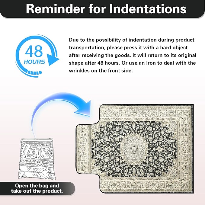 36" X 48" Office Chair Mat for Hardwood and Tile Floors, Under Desk Chair Mat for Carpet Protector Rolling Computer Chairs, Machine Washable Non-Slip Area Rug, Black