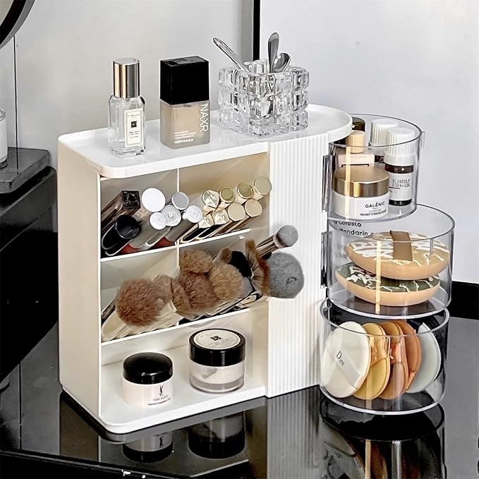 Desk Organizer with Pen Pencil Holder for Desk, Pen Organizer with 3 Drawers, Multi-Functional Desk Organization Deals and Accessories Desktop Storage for Office Home Art Supplies (White)
