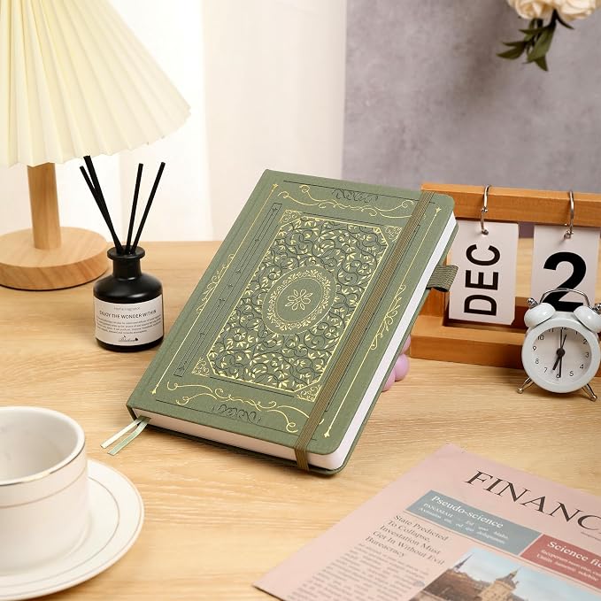 TIEFOSSI Lined Notebook, 100gsm Thick Paper, Hardcover College Ruled Journals for Women Men, 320 Numbered pages, for Travel, School and Office Use