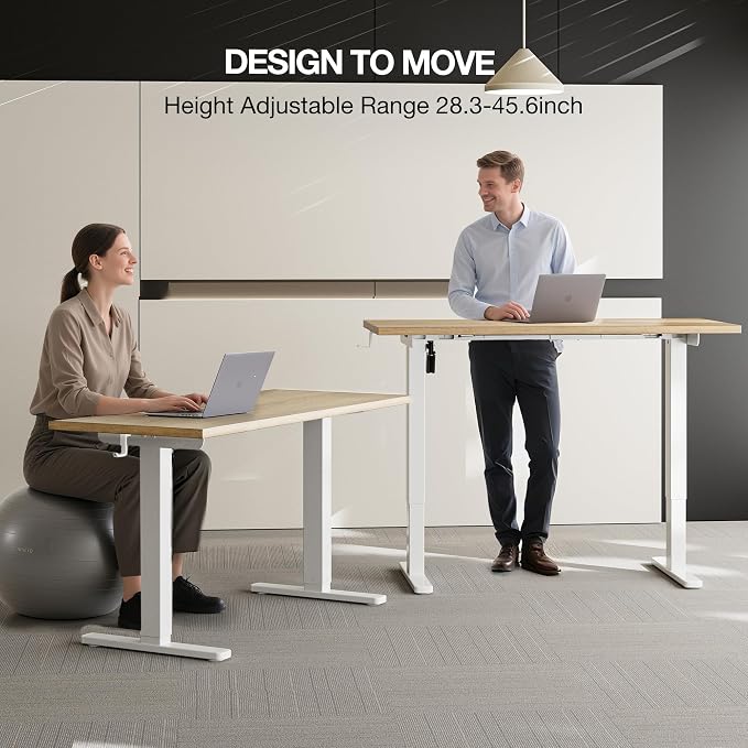 Acrolix Electric Standing Desk, Height Adjustable Home Office Desk with Memory Presets & Cable Management,Oak Sit Stand Desk for Work from Home, Ergonomic Computer Desk (40" x 24")
