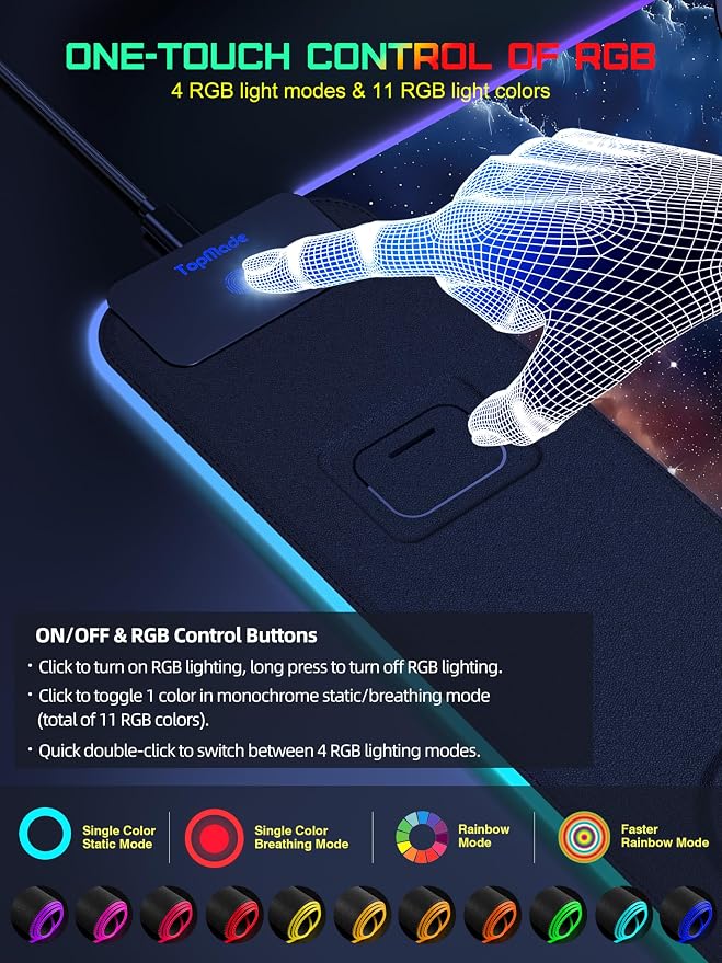 Wireless Charging Mouse Pad, RGB Gaming Mousepad Home Office Desk Pad, 31.5” x 15.8” XXL Large Desk Mat, Waterproof Keyboard Pad, Blue Nebula(Includes 20W PD Power Adapter & 6.56ft Woven Cable)