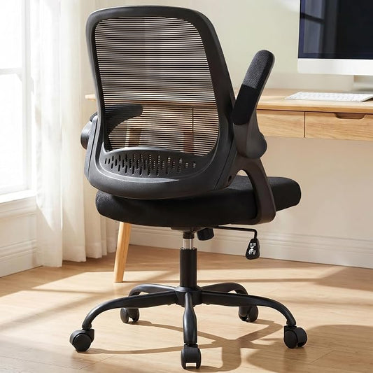 NEO Chair Office Chair Gaming Desk Computer Mesh Ergonomic Chair with Flip-up Arms Comfy Lumbar Support Adjustable Height Rolling Wheels Chair for Home Office (Black) | Lumbar Support, Smooth-Rolling Casters, Height Adjustable Seat, Comfortable Seating...