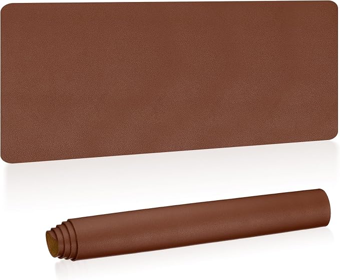 Patikil Large Desk Mat, 48"x17" Non-Slip Waterproof PU Leather Desk Pad Dark Brown