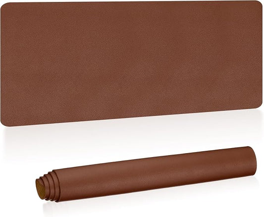 Patikil Large Desk Mat, 48"x17" Non-Slip Waterproof PU Leather Desk Pad Dark Brown