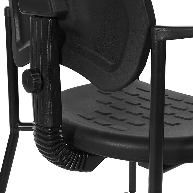 Office Star KH Series Ergonomic Self-Skinned Urethane Adjustable Vocational Commercial Chair, Guest Chair with Arms
