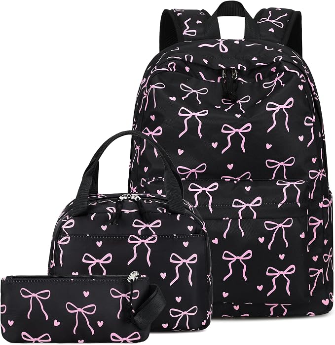LEDAOU Backpack for Girls School Bag Kids Bookbag Teen Backpack Set Daypack with Lunch Bag and Pencil Case | Kids