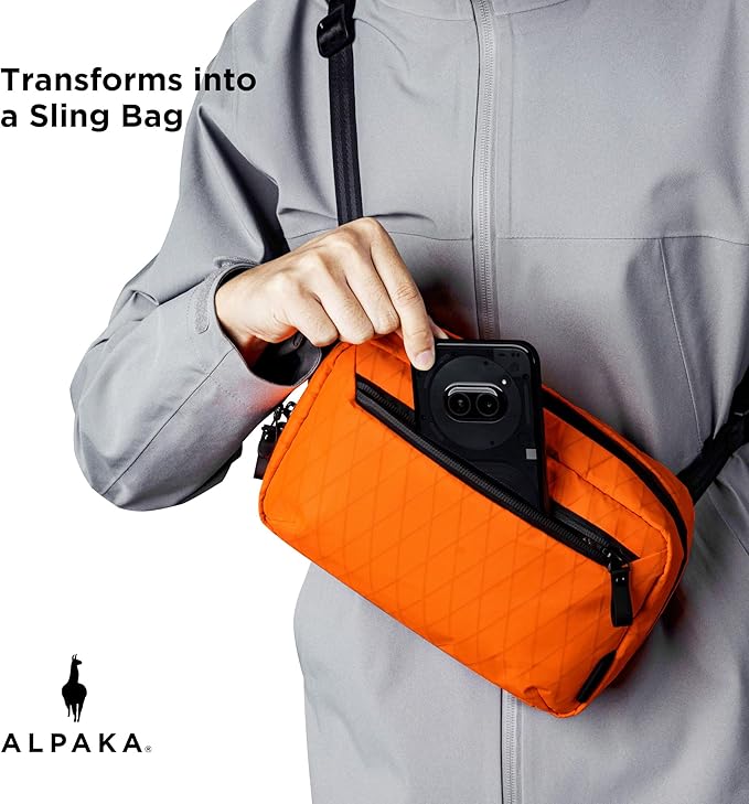 ALPAKA Elements Tech Case - Travel Organizer Pouch for Electronics, Cables, EDC with Weatherproof Fabrics, YKK Zippers (Hot Orange RVX21 Fabric, Halloween Edition)