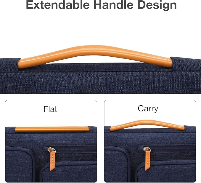 MOSISO 360 Protective Laptop Case 13 inch, 13 inch Laptop Sleeve Compatible with MacBook Air M5 M4 M3 M2 M1 2026-2018/Neo/Pro M2 M1, Side Open Carrying Case with 4 Zipper Pockets&Handle, Navy Blue