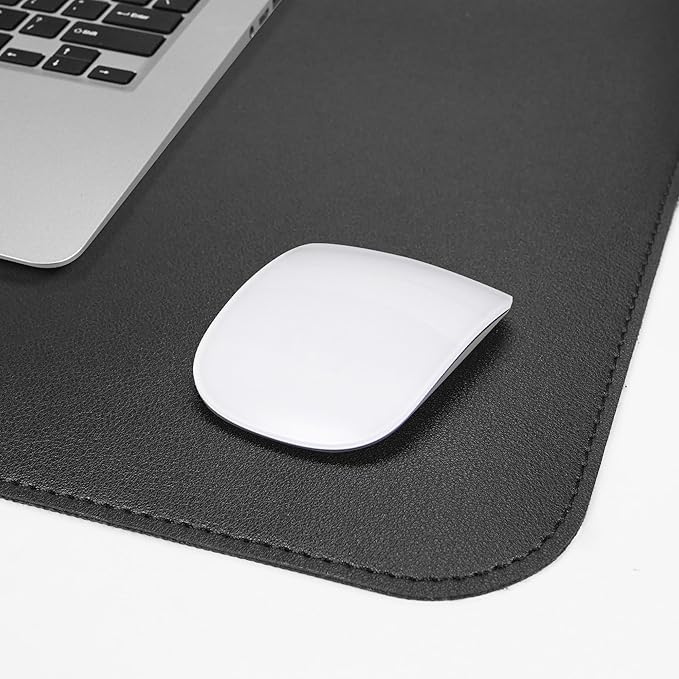 AFIING Black Desk Mat 31.5" x 12", Leather Desk Pad | Waterproof PU Leather, Non-Slip Rubber Base, Desk Protector, Office & Home