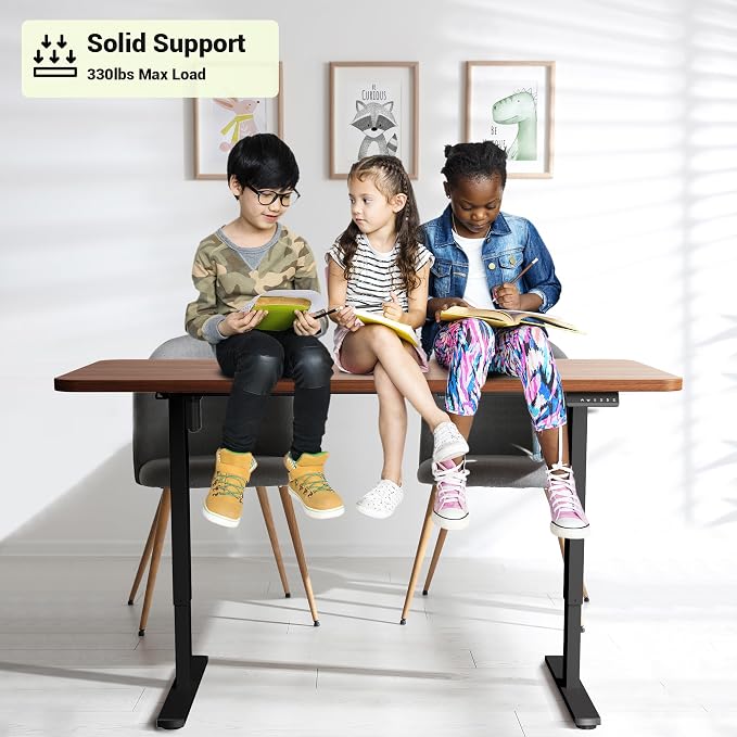 Standing Desk Frame with 330lbs Powerful Dual Motor, Electric Adjustable Height Computer Desk Legs, Sit Stand Up Desk Base with Memory Controller, for Home Office, Black,ED04NB (Frame Only)