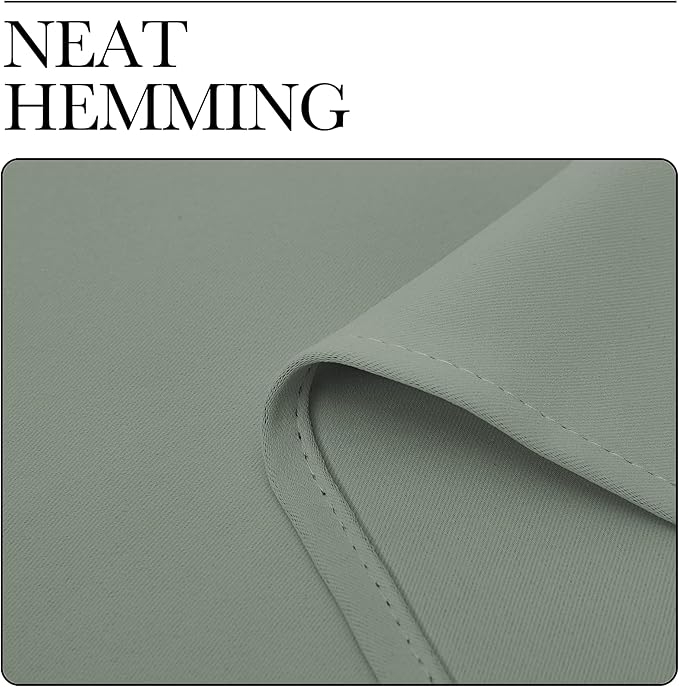 NICETOWN Blackout Curtain 57 inch Length, W55 x L57 Inch, Greyish Green, 8 Grommets Top, 1 Piece, Thermal Insulated Modern Window Treatment Soundproof Drape Panel for Bedroom/Living Room