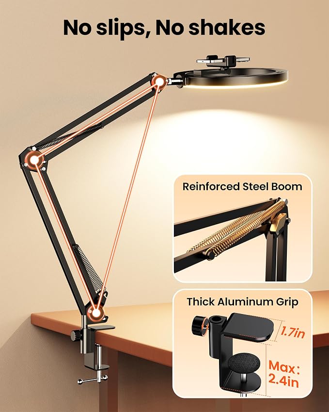 Ring Light Overhead Camera Phone Mount for Desk, Evershop 10” Selfie Light with Stand Tripod for iPhone, Light with Phone Holder for Video Recording,Zoom Meeting,Live Streaming Tiktok,YouTube (2 Pack)