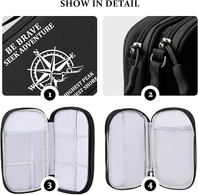 COSHAYSOO Personalized Travel Gifts for Men Teen Boy Travelers Who Have Everything Traveling a Lot, Electronics Cord Cable Organizer Bag Trip Vacation Cruise Airplane Gadgets Essentials, Compass