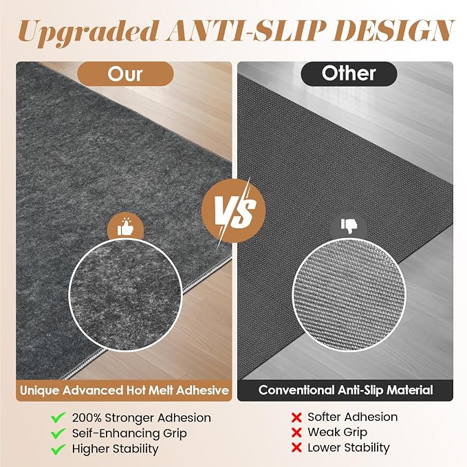 Office Chair Mat for Hardwood Floor & Tile Floor, 36"x48"Anti-Slip Under Desk Carpet Protector for Rolling Computer Chair Mat, Machine Washable Office Area Carpet (Chenille,Blue)