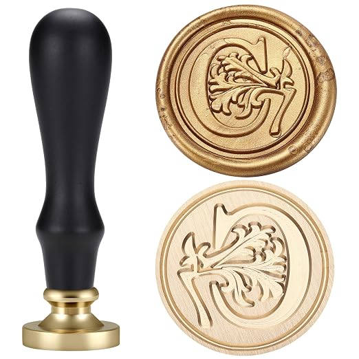 Yoption Traditional Initial Alphabet Wax Seal Stamp with 120 Antique Gold Wax Seal Beads Kit for Wedding Engagement Party Invitation Envelope Christmas Gift Wrap - Letter C