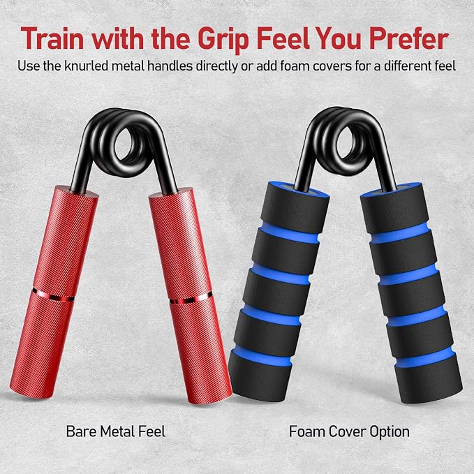 FitBeast Grip Strength Trainer Set, 6 Pack Aluminum Hand Grip Strengthener, 50LB-225LB Hand Gripper, Forearm Strengthener & Wrist Exerciser for Rock Climbing, Lifting & Pull-Ups
