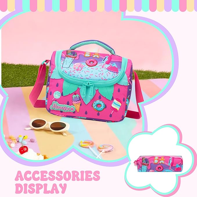 Girls Backpack for School Backpack for Girls 8-12 with Lunch Box Back to School Supplies Backpacks for Kids 10-12 Elementary Middle Student with Pencil Box