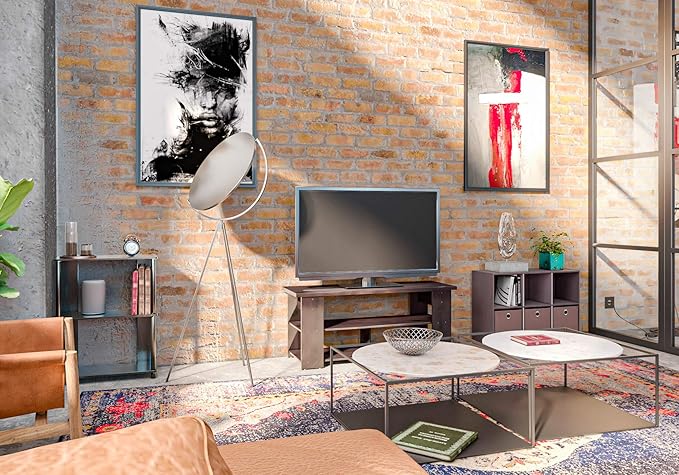 Furinno JAYA Simple Design 3-Tier Bookcase / Bookshelf / Display Rack, Plastic Tubes, Walnut | 11.6 x 23.6 x 30, Storage Shelves, Shelving Unit, for Organization and Storage, Living Room, Garage, Home Office