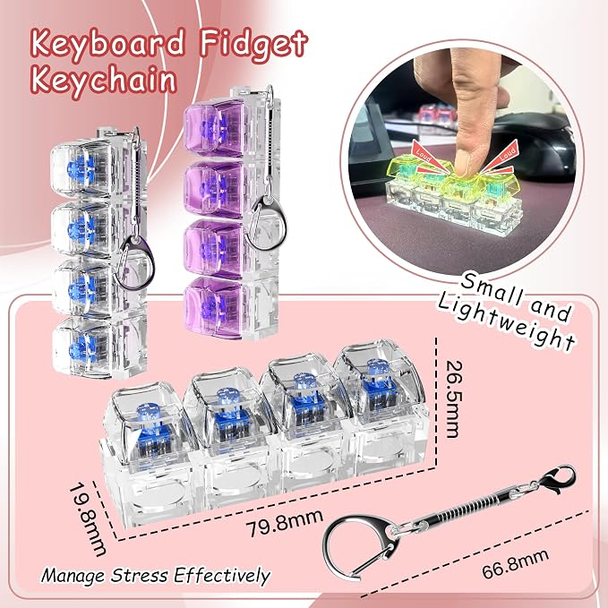 ZhouWang 54PCS Blue Pre-Lubricated,Dustproof Click Switch,Crisp clicking Sound with Strong Tactile Feedback, Suitable clicker for 3D Prints and Mechanical Gaming Keyboards.