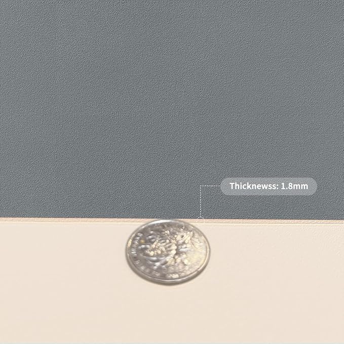 Leather Desk Mat - 16x36 Inch Waterproof Anti Overflow Can Cover Up Defects Protect The Surface of Furniture from Scratches Can Be Used for Dresser Bedside Table(Beige+Light Gray 16x36)