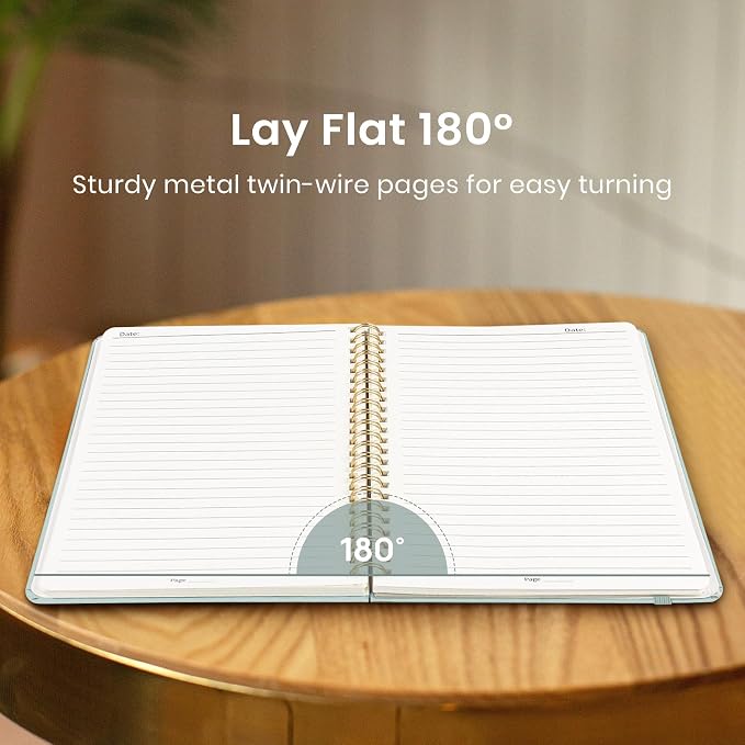 Taja Lined Spiral Journal Notebook for Women & Men, 140 Pages, College Ruled Hardcover Notebook for Work & Note Taking, Journals for Writing, A5(5.7" x 7.9") – Dusty Blue