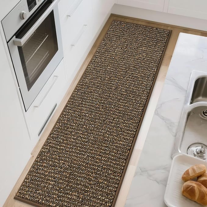 BEQHAUSE Kitchen Runner Rugs 32"x72", Non-Slip Kitchen Mats for Floor, Super Absorbent and Stain Resistant Kitchen Rug, Machine Washable Rugs for Kitchen, Hallway, Laundry & Sink, Brown