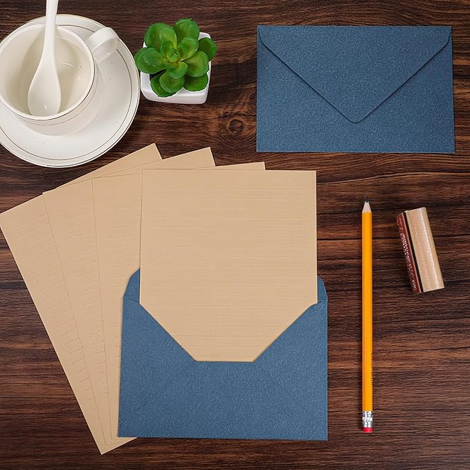 36Pcs Stationery Paper and Envelopes Set Premium Letter Writing Stationery Vintage Letter Paper and Envelopes Set (24 Writing Sheets + 12 Envelopes) for Love Letters and Party Invitations