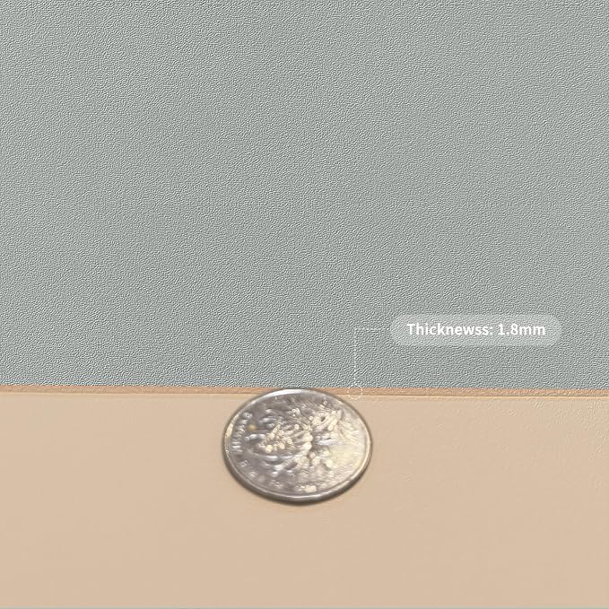 Faux Leather Table Cover,1.8mm Thick,48x72 Inch Table Protector,Table Protector for Dining Room Table,Dining Table Cover,Table Cover Protector,Table Protector Pad(Light Brown+Gray,48x72)