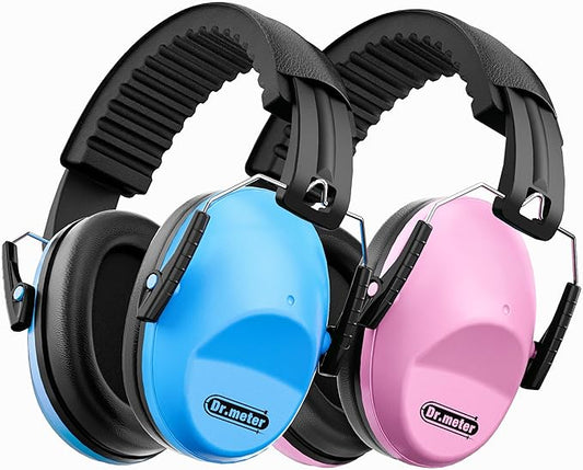 Ear Muffs for Noise Reduction: EM100 27.4SNR Kids Noise Cancelling Headphones with Adjustable Headband - Adults Kids Ear Protection for Monster Truck Concert Autistic Sensory 2PACK