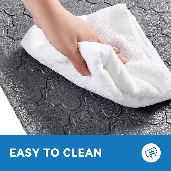 Kitchen Mat Cushioned Anti Fatigue for Floor, Non-Slip Waterproof Comfort Rug for Kitchen Sink, Standing Desk & Laundry, 20"x30", Grey
