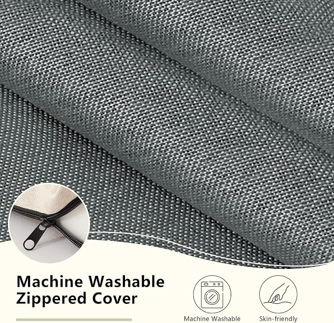 Nordjager Chair Cushions for Dining Chairs, 6 Pack Memory Foam Cushion | 2.5" Thick Chair Cushion; Waterproo Surface with 17" x 16" Size for Kitchen & Dining Chairs, Secure Ties and Washable Cover.