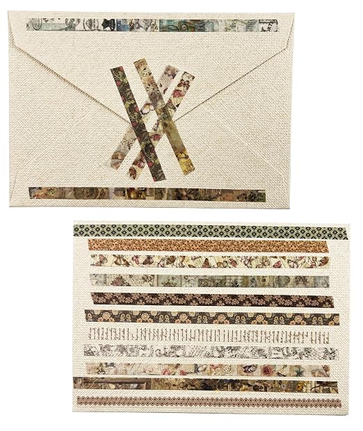 Retro Skinny Washi Tape Set 20 Rolls- Antique Patterns Masking Thin Basic Decorative Tapes for Arts, DIY Crafts, Bullet Journal, Planners, Scrapbook Decor, Gift Wrapping, Junk Journal