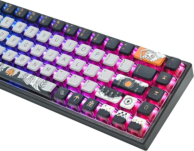 Fogruaden Pudding Keycaps 60 Percent, 118 Dye-Sublimation Keycaps Set, ASA Profile Custom Keycap for Mechanical Keyboard(Dark Fairytale)