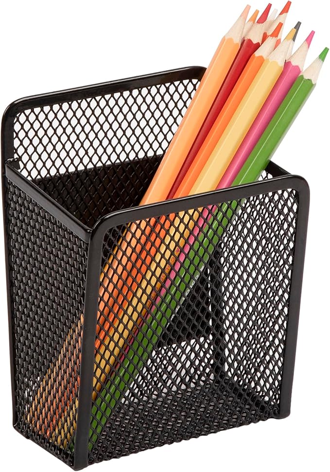Magnetic Pen Holder - Magnetic Black Mesh Locker Cups, Organizational Supplies, Strong Magnet Storage Marker Pen Pencil Organizer for Refrigerator,Whiteboard,Locker Accessories