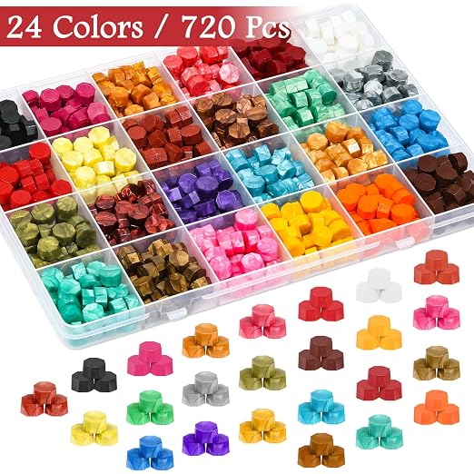 Paxcoo Sealing Wax Kit with Wax Seal Beads, Stamp, Warmer, Spoon, Envelopes for Letter Sealing