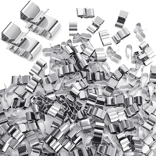 Zhengmy 150 Pcs Trailer Frame Wire Clips Stainless Steel Metal Cable Clips 22.5 mm/ 0.89 Inch Solar Panel Double Wire Clamps Trailer Clamps for PV Wiring Boat Cable