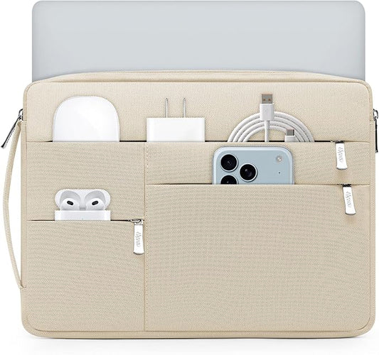 HYZUO 13.3-14 Inch Laptop Sleeve Bag for MacBook Pro 14 M5-M1 Pro/Max A3426 A3427 2026-2021, MacBook Air/Pro 13, 13.8-13.5 Surface Laptop/Book, NoteBook Case for 13" HP Dell Lenovo Asus, Sand
